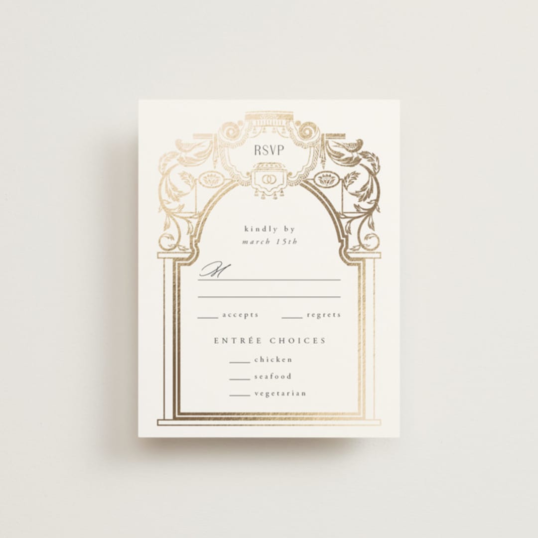 "Mirror" - RSVP Cards in Onyx by Ana de Sousa - Front