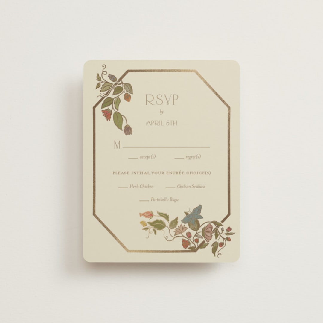 "Radiant Botany" - RSVP Cards in Mint by Simona Camp - Front