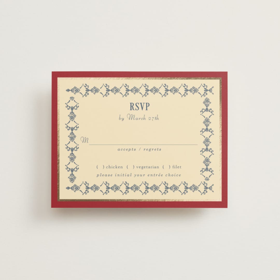 "Woven" - RSVP Cards in Navy by Baumbirdy - Front