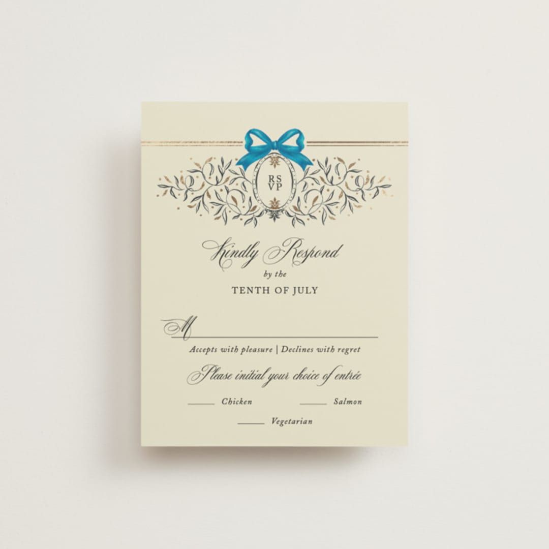 "Josephine" - RSVP Cards in Marine by Jackie Crawford - Front
