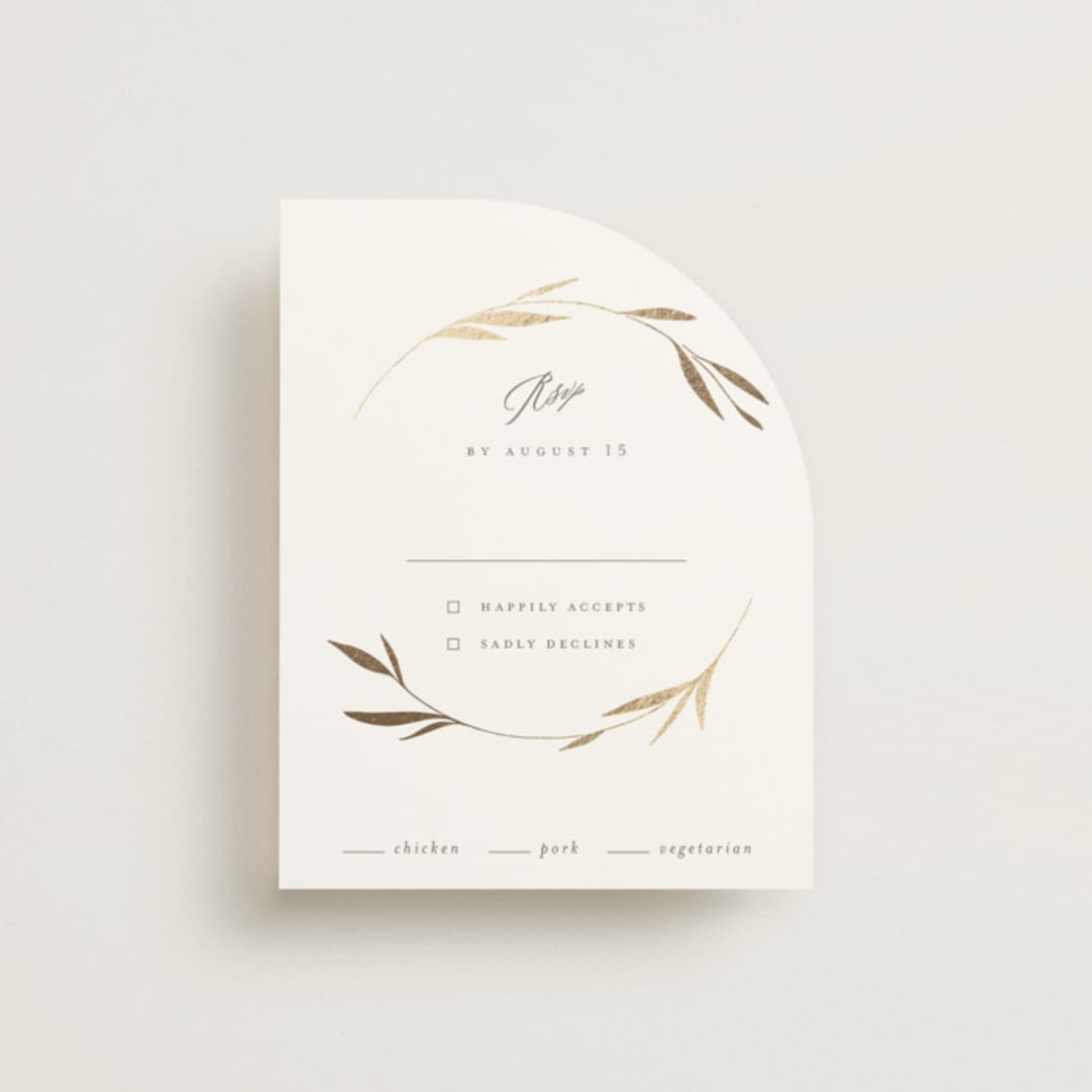 "Minimal Circle" - RSVP Cards in Moss by Kelly Schmidt - Front