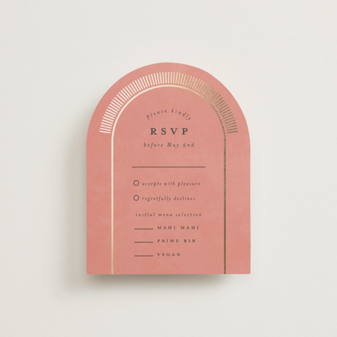 "Birds of Paradise" - RSVP Cards in Coral by Julie Hebert - Front