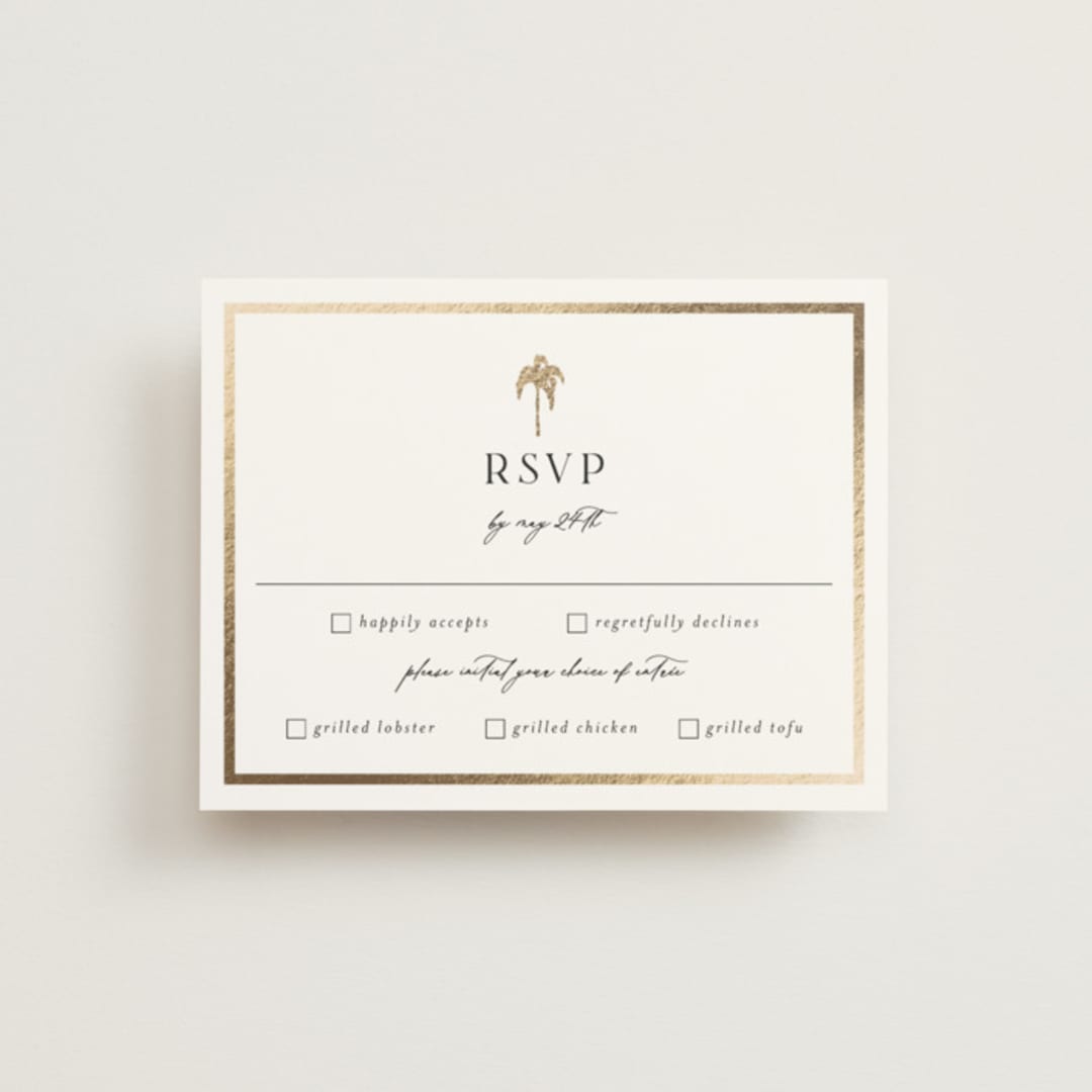 "Tropica" - RSVP Cards in Papaya by Susan Moyal - Front