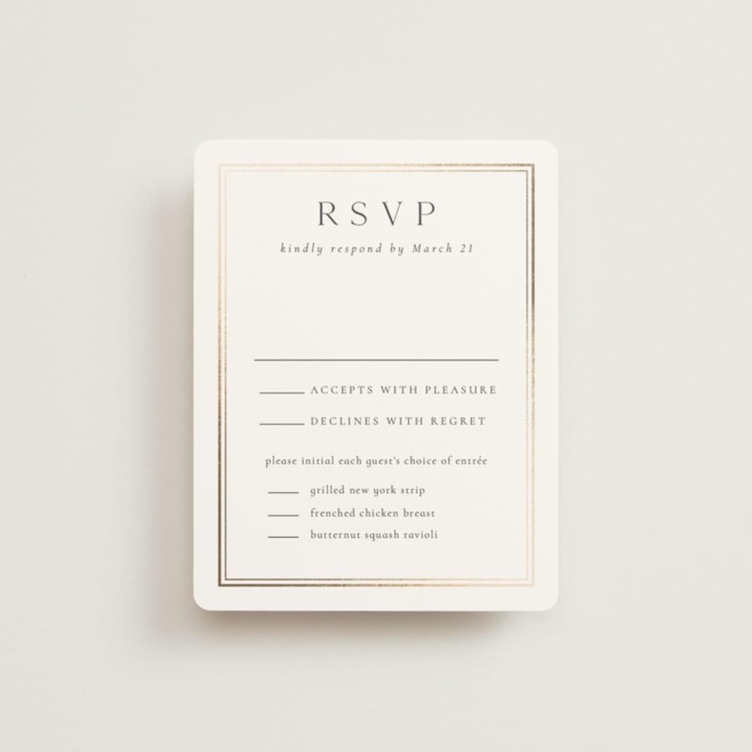 "Lustre" - RSVP Cards in Cloud by Nicole Walsh - Front