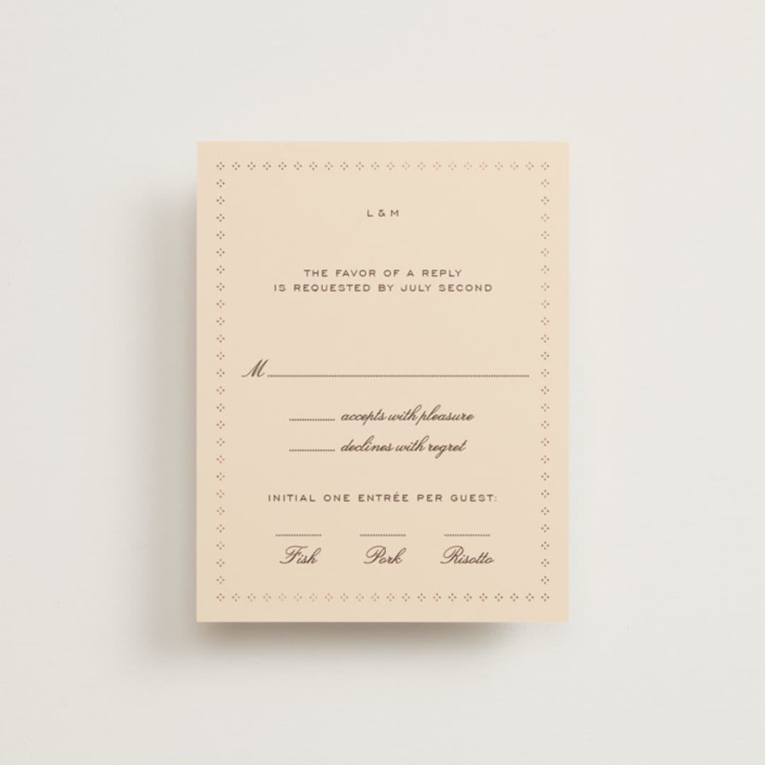 "Sweet Fancy" - RSVP Cards in Coco by Ani Somi - Front
