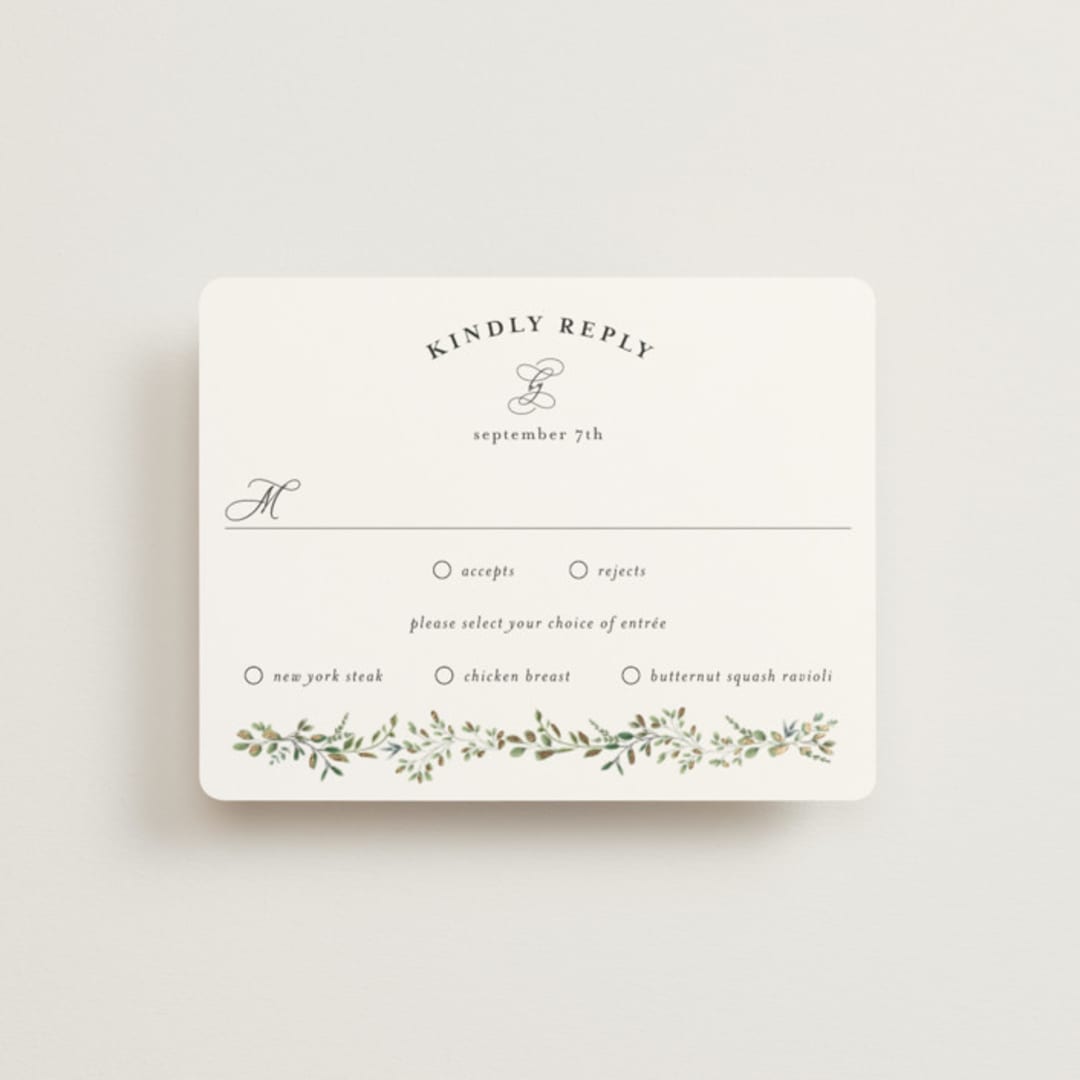 "Monogramed Arch" - RSVP Cards in Mojito by Susan Moyal - Front