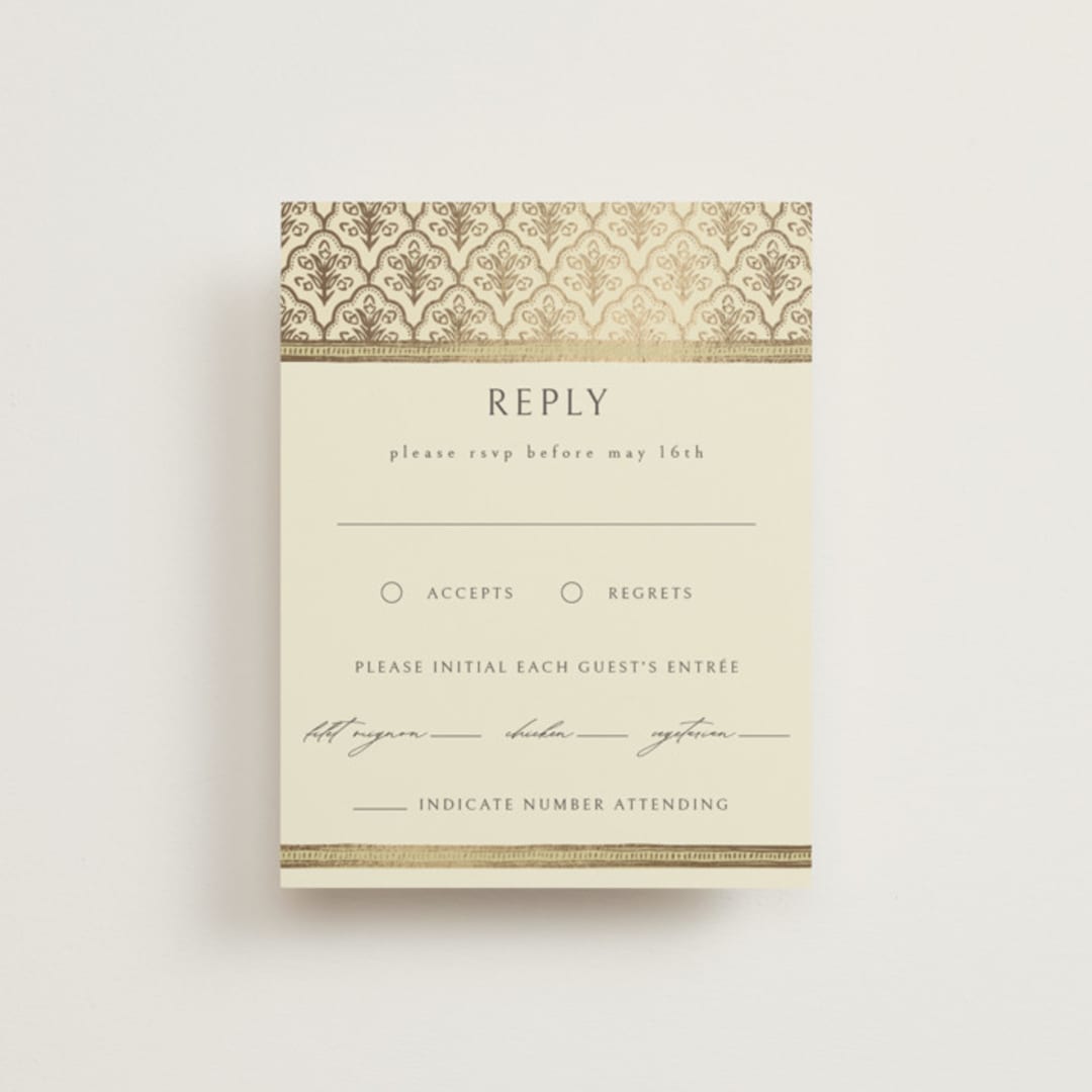 "Aatreya" - RSVP Cards in Marigold by Pati Cascino - Front