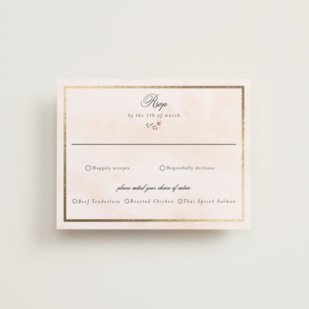 "Embrace" - RSVP Cards in Peony by Susan Moyal - Front