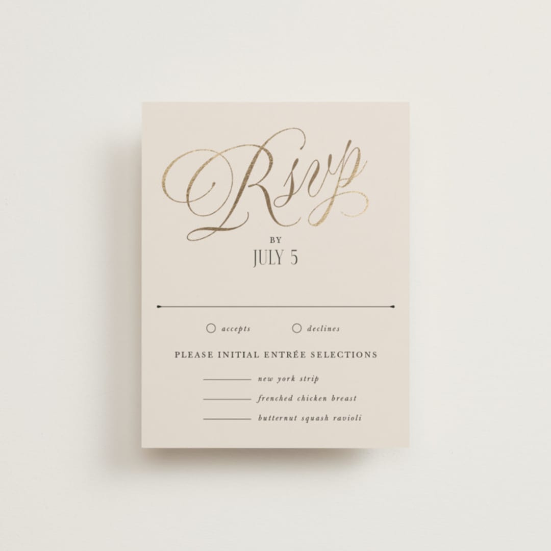 "Mirin" - RSVP Cards in Linen by Kate Ahn - Front