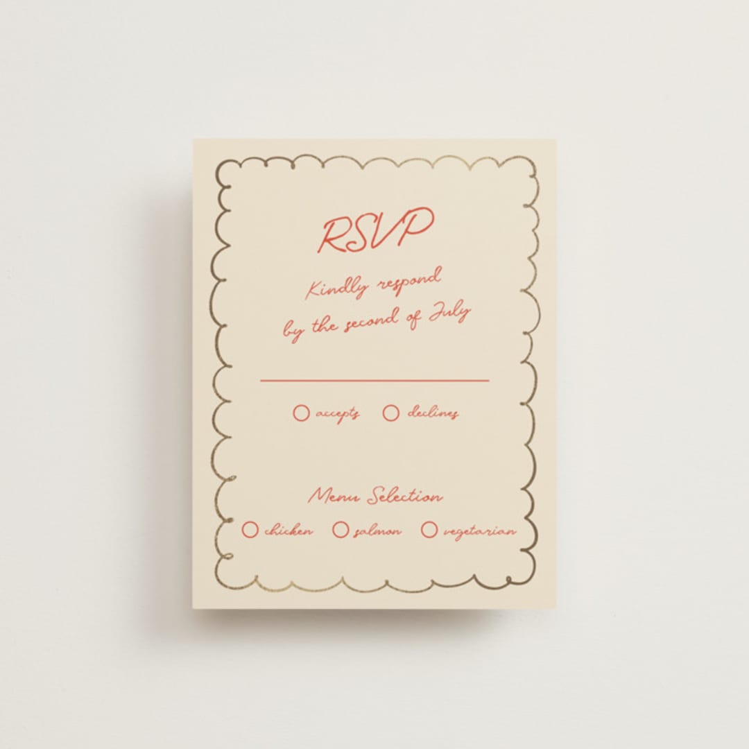 "Party On!" - RSVP Cards in Sangria Spark by Zove Ahhh - Front