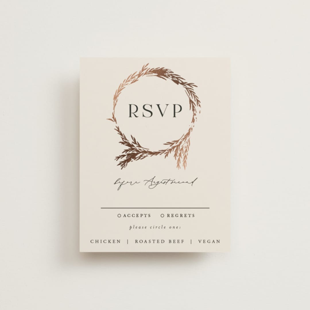 "Locket" - RSVP Cards in Pearl by Erin L. Wilson - Front