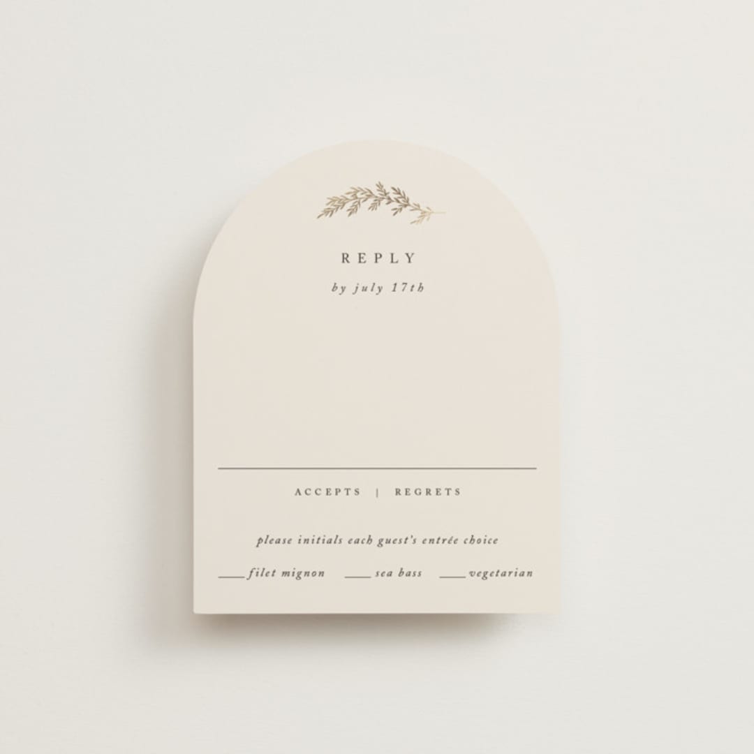 "To Hold" - RSVP Cards in Ivory by Carolyn Nicks - Front