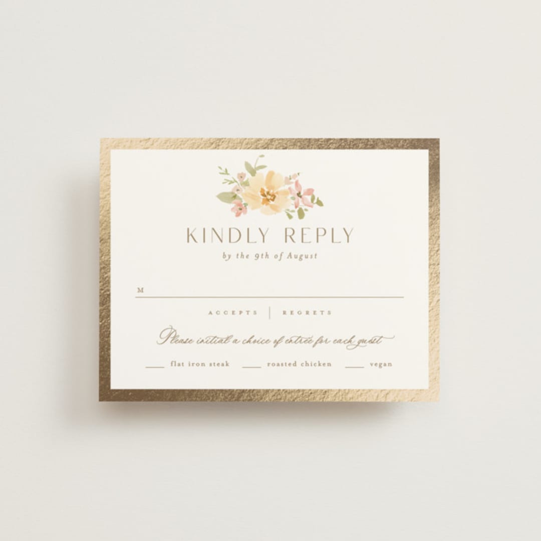 "Jardin" - RSVP Cards in Carnation by Everett Paper Goods - Front