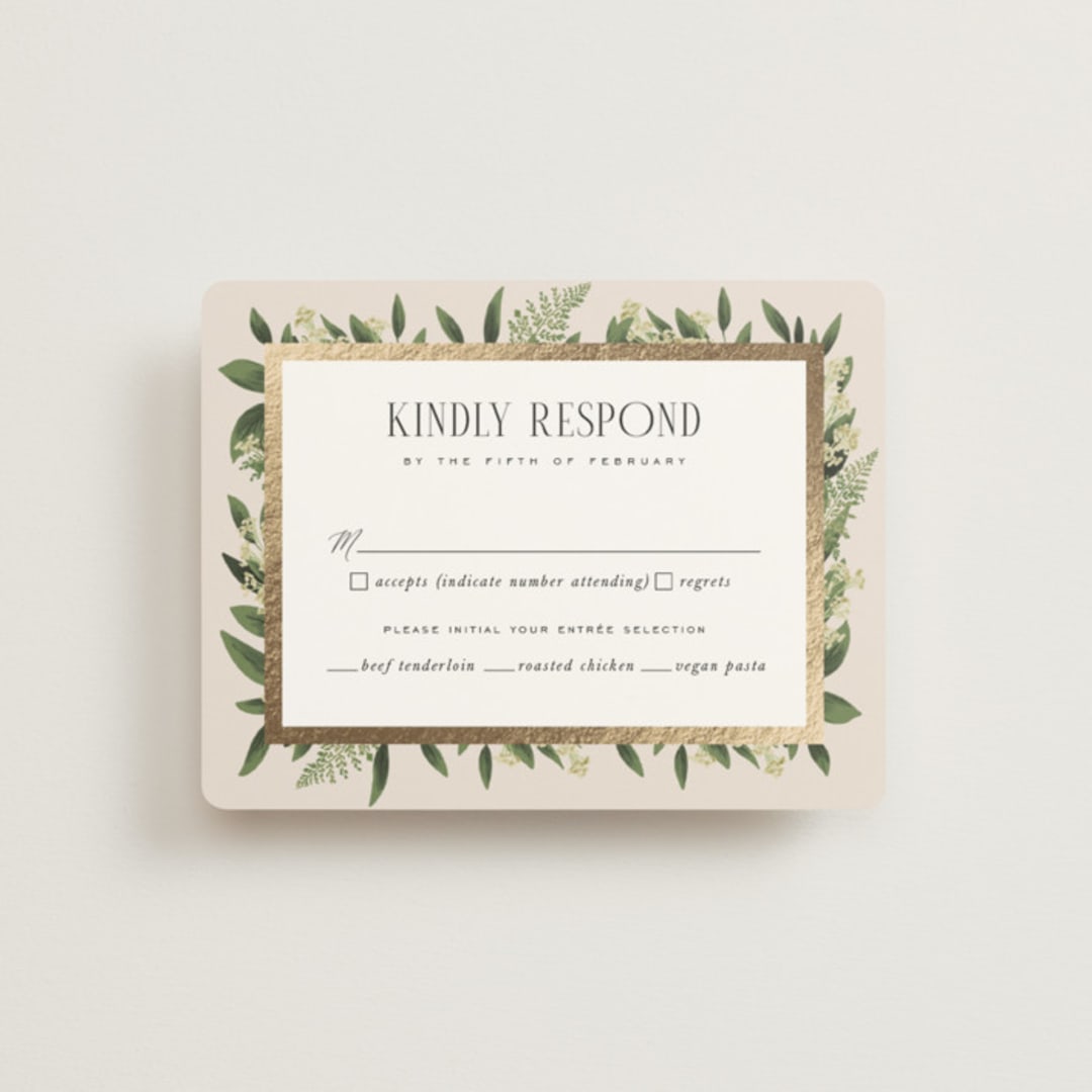 "Bliss" - RSVP Cards in Champagne by Leah Bisch - Front