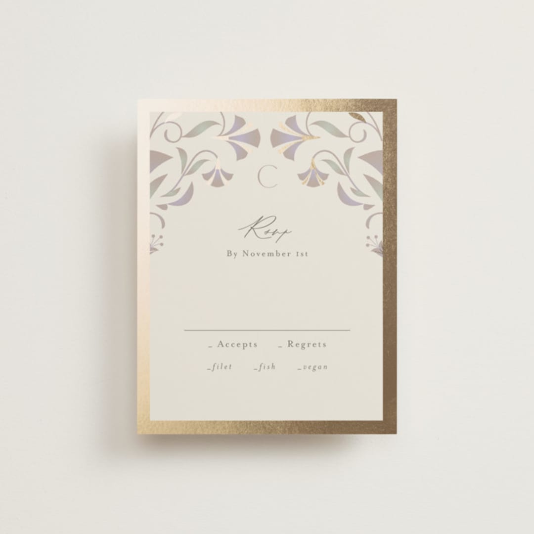 "Deco Nouveau" - RSVP Cards in Vanilla by Lori Wemple - Front
