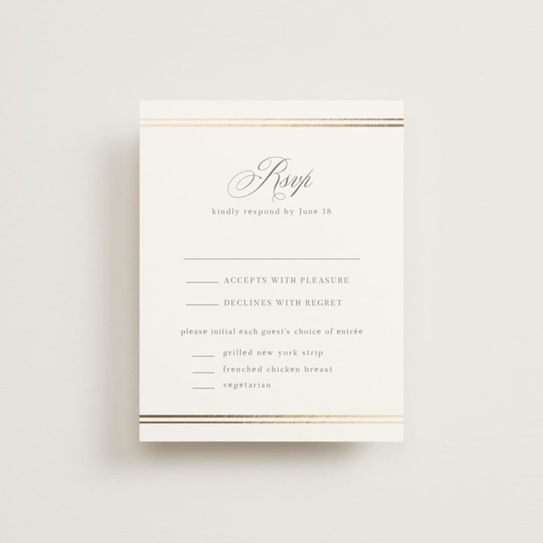 "Classic Elegance" - RSVP Cards in Pearl by Nicole Walsh - Front