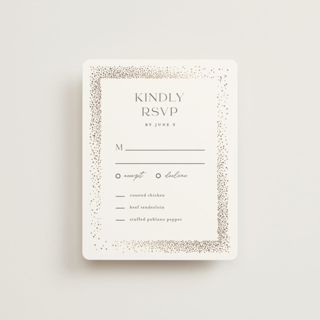 "Flicker" - RSVP Cards in Sparkle by Pixel and Hank - Front