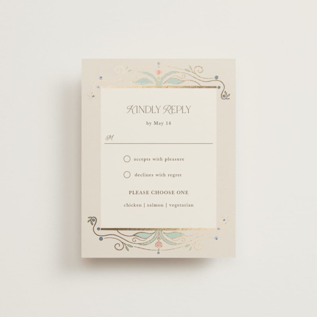 "Ornate Elegance" - RSVP Cards in Ivory by Maria Hilas-Louie - Front