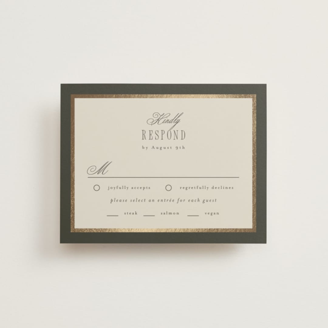 "Hillside" - RSVP Cards in Graphite by Everett Paper Goods - Front