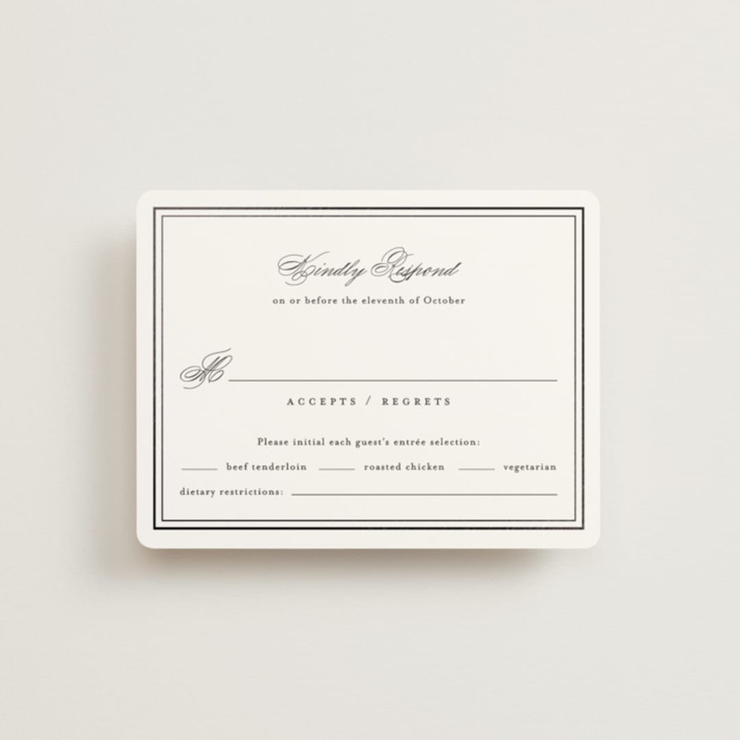 "Polished" - RSVP Cards in Cotton by Jennifer Postorino - Front