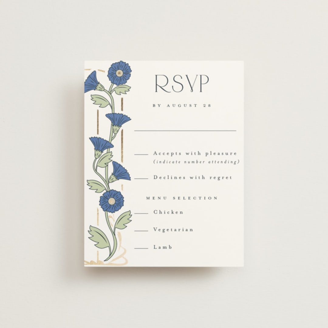 "Nouveau" - RSVP Cards in Lilac by Hudson meet Rose - Front