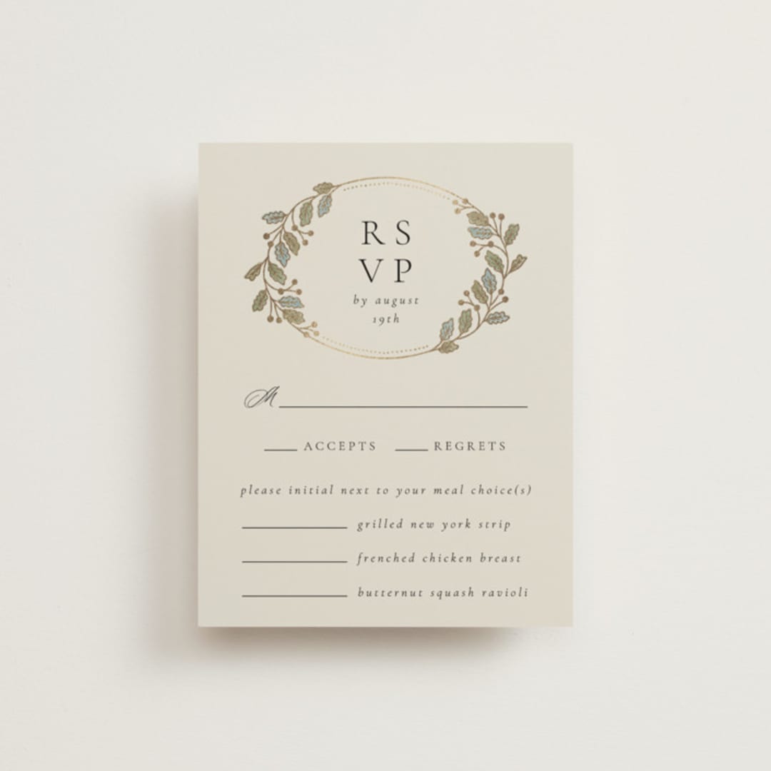 "Vine Wrap" - RSVP Cards in Fern by Jen Owens - Front