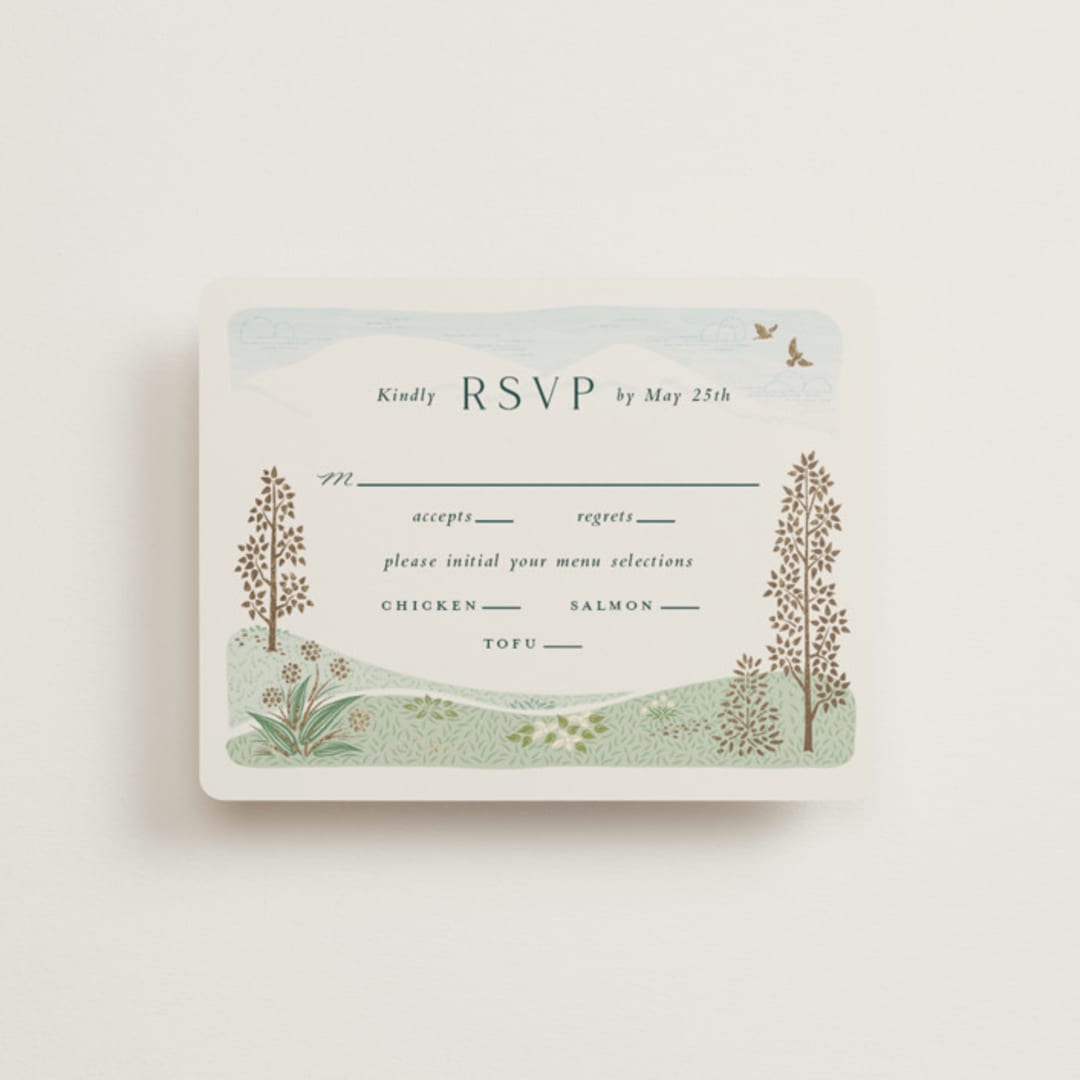"Mountaintop" - RSVP Cards in Evergreen by Paper Sun Studio - Front