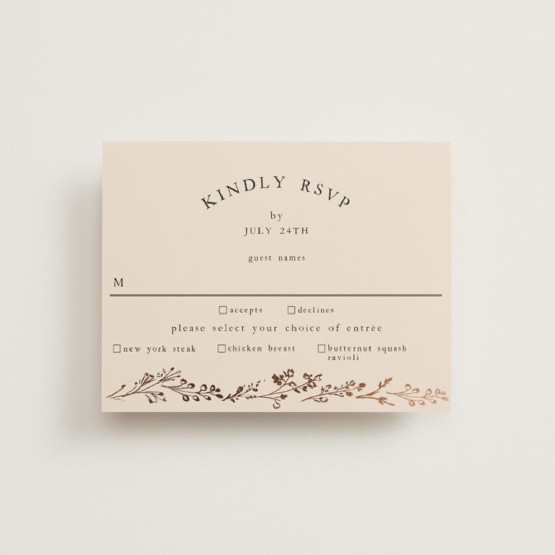 "Monogrammed Floral" - RSVP Cards in Harvest by Susan Moyal - Front
