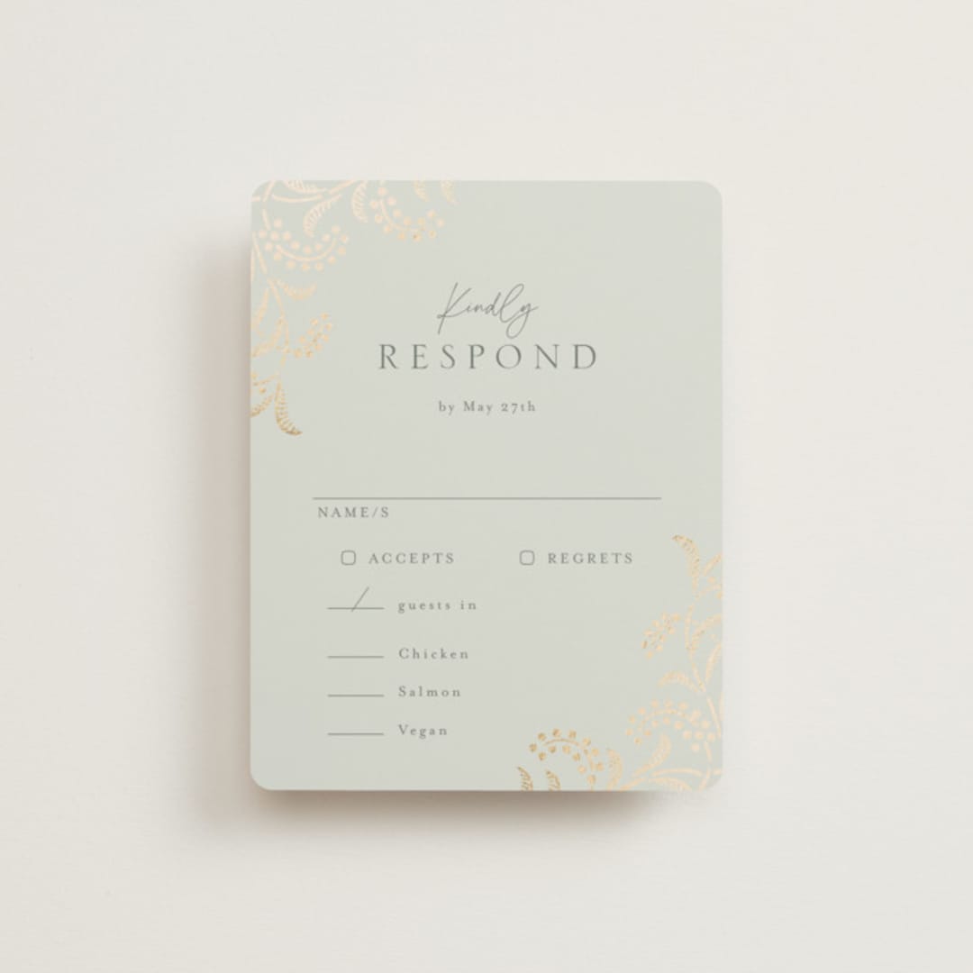 "Riviera" - RSVP Cards in Willow by Leia Matt - Front