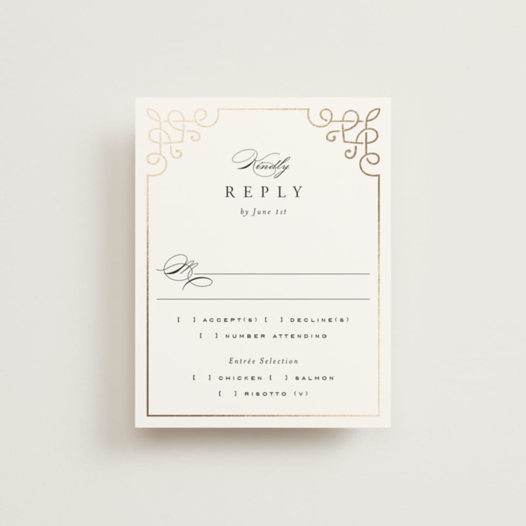 "Intertwined" - RSVP Cards in Pearl by Janean Hinger - Front