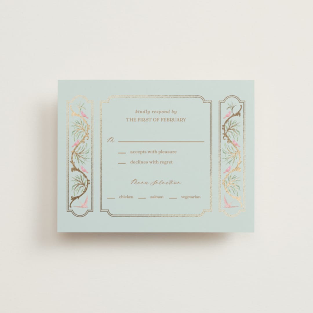 "Castle" - RSVP Cards in Hummingbird by Claudia Orengo - Front