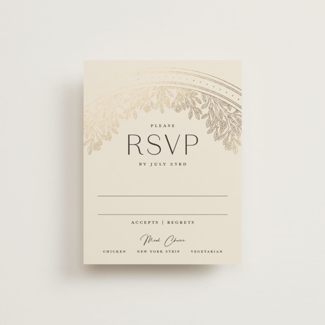 "Heirloom Branches" - RSVP Cards in Midnight by GeekInk Design - Front