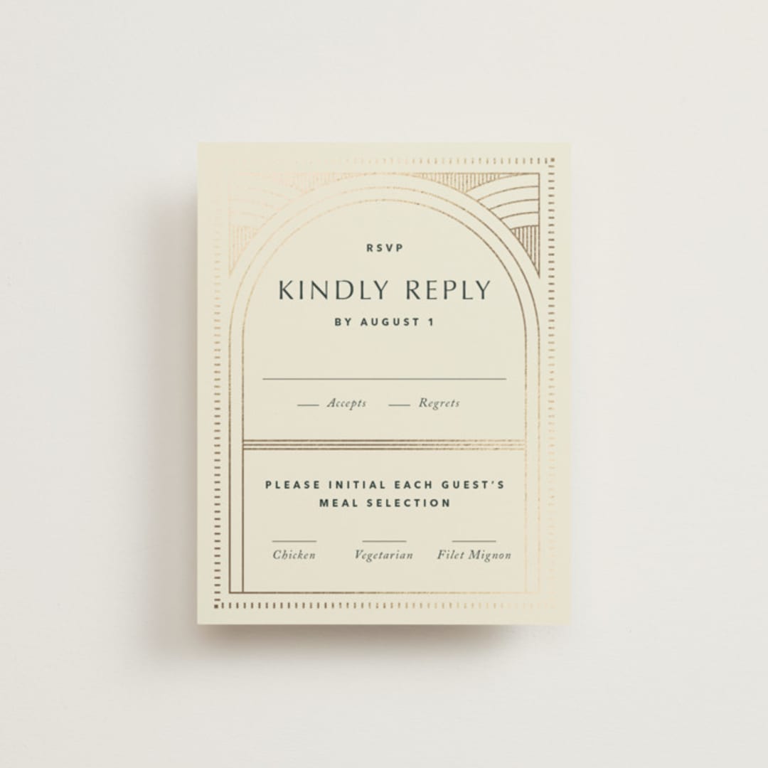 "deco arch" - RSVP Cards in Fir by Kindred Fields - Front