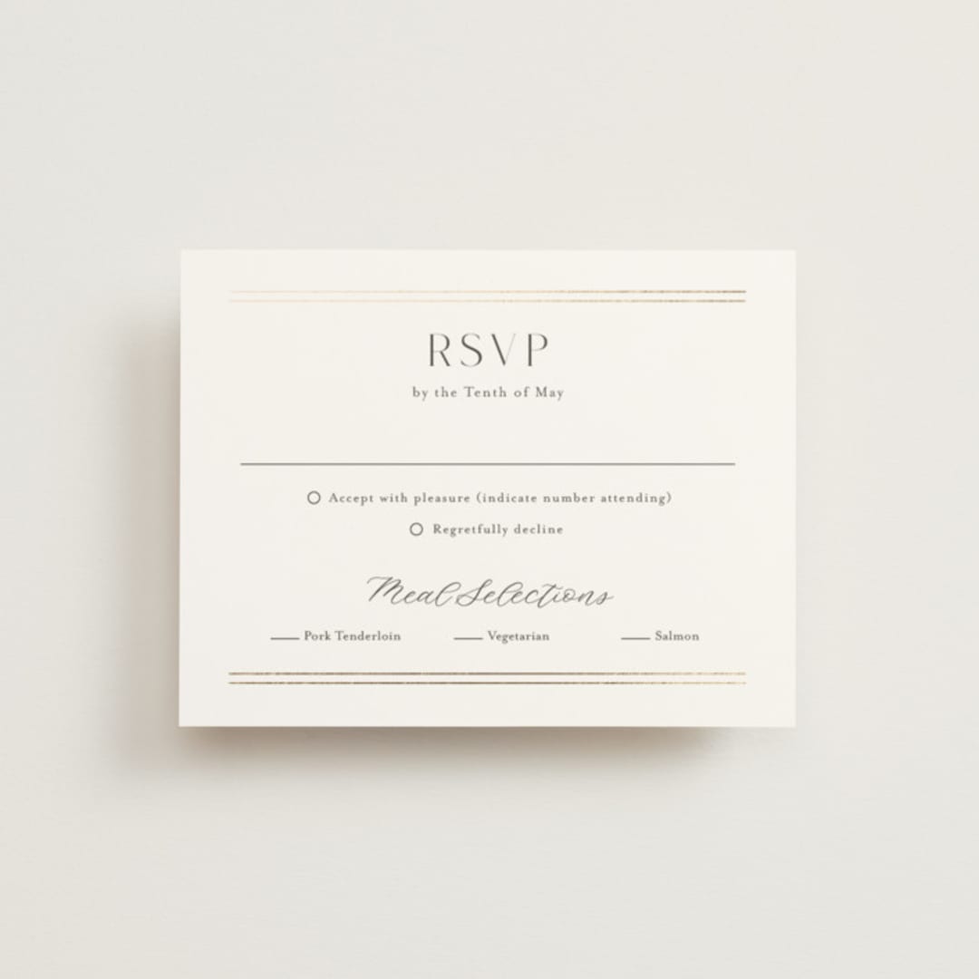 "Perfect Pair" - RSVP Cards in Olive by Stacey Meacham - Front