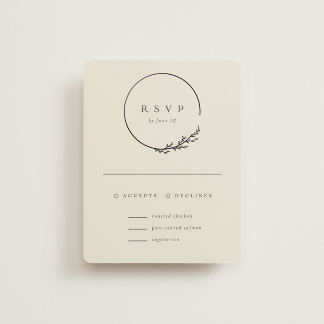 "Branched" - RSVP Cards in Almond by Brianne Larsen - Front