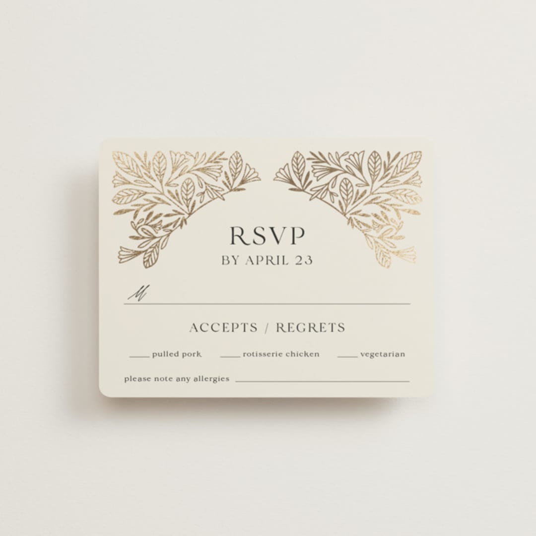 "Baroque" - RSVP Cards in Cream by Jen Owens - Front