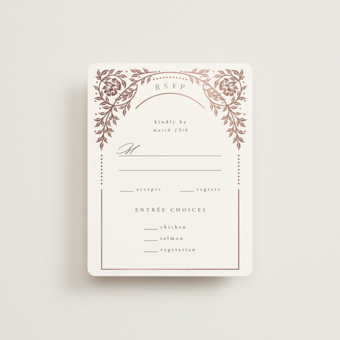 "Gilded nouveau frame" - RSVP Cards in Onyx by Ana de Sousa - Front