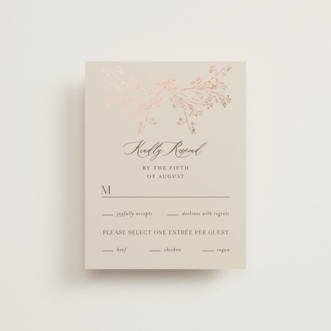 "Shining Florals" - RSVP Cards in Almond by frau brandt - Front