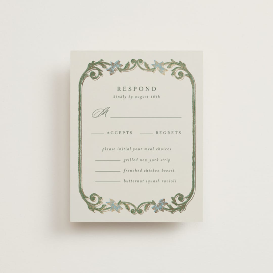 "grandeur" - RSVP Cards in Bluebell by Jen Owens - Front