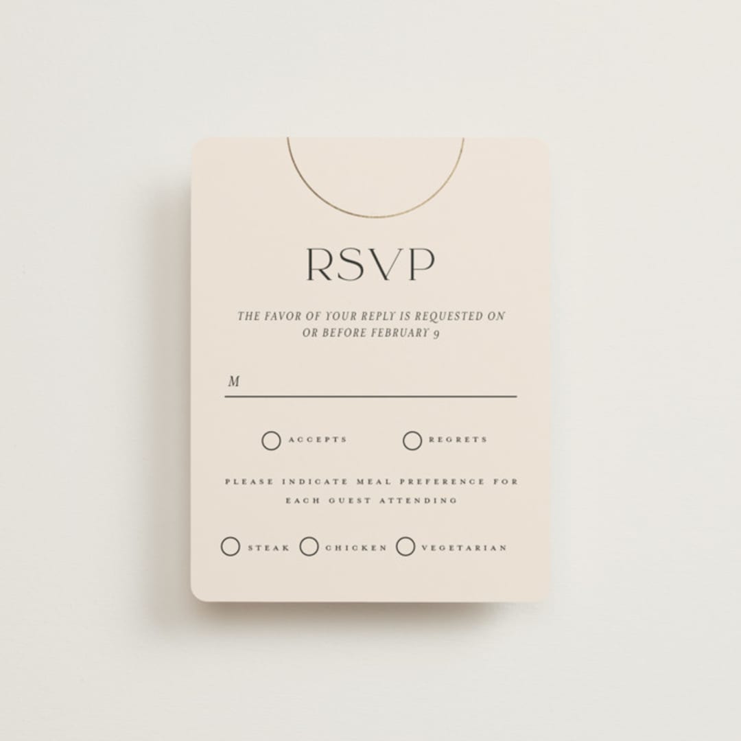 "Modernist Monogram" - RSVP Cards in Latte by Christie Garcia - Front