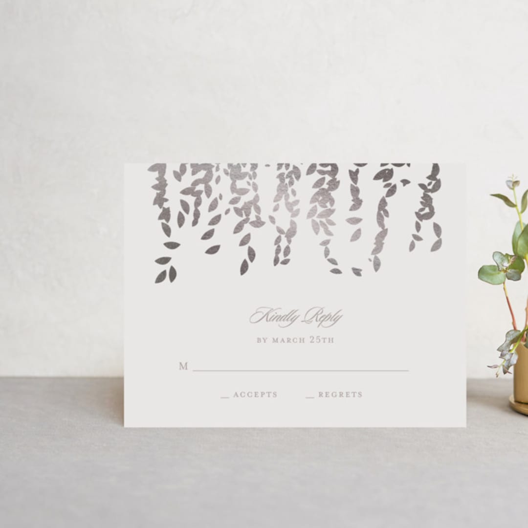 "Cascade" - RSVP Cards in Mist by Lori Wemple - Front