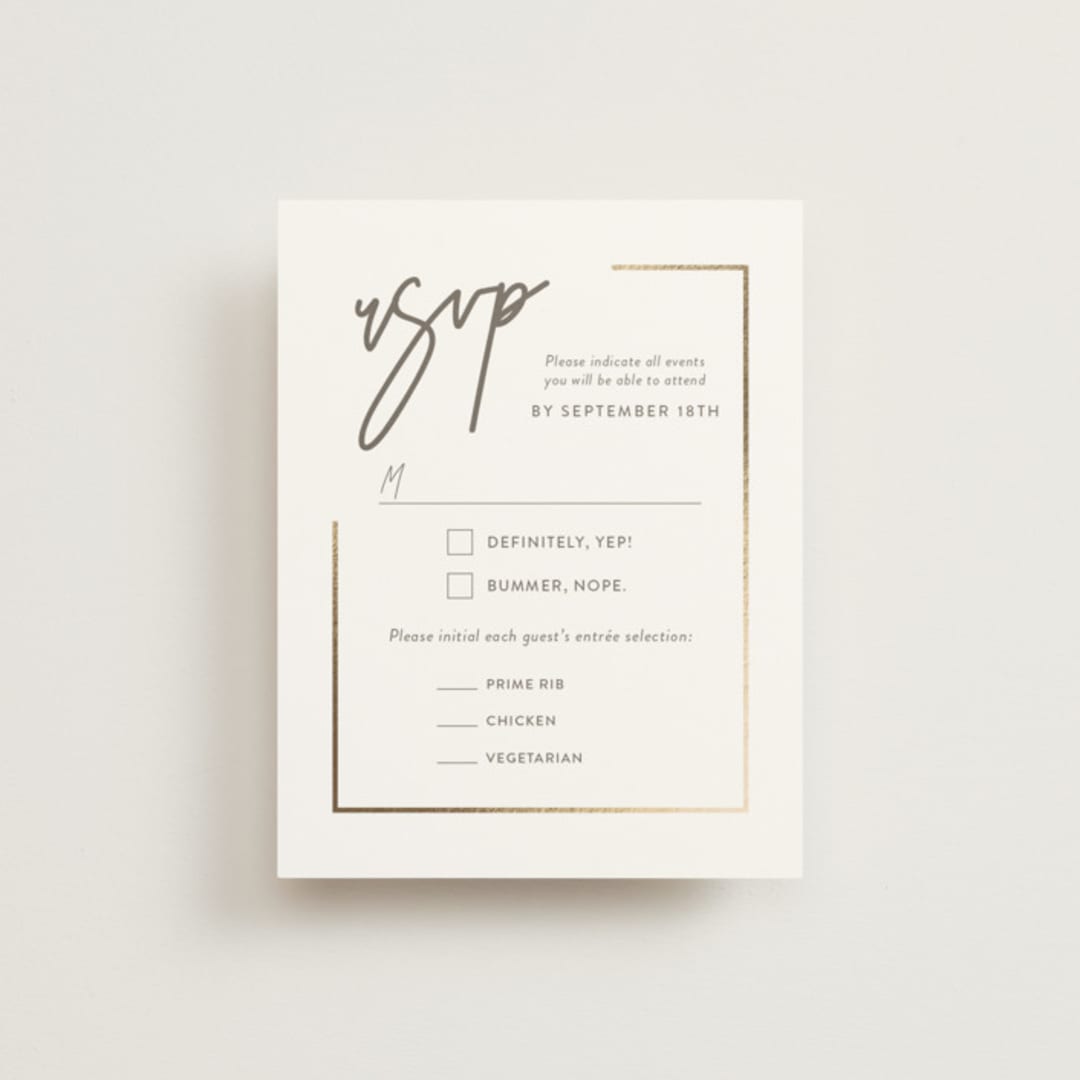 "Balanced" - RSVP Cards in Milk White by Robin Ott - Front