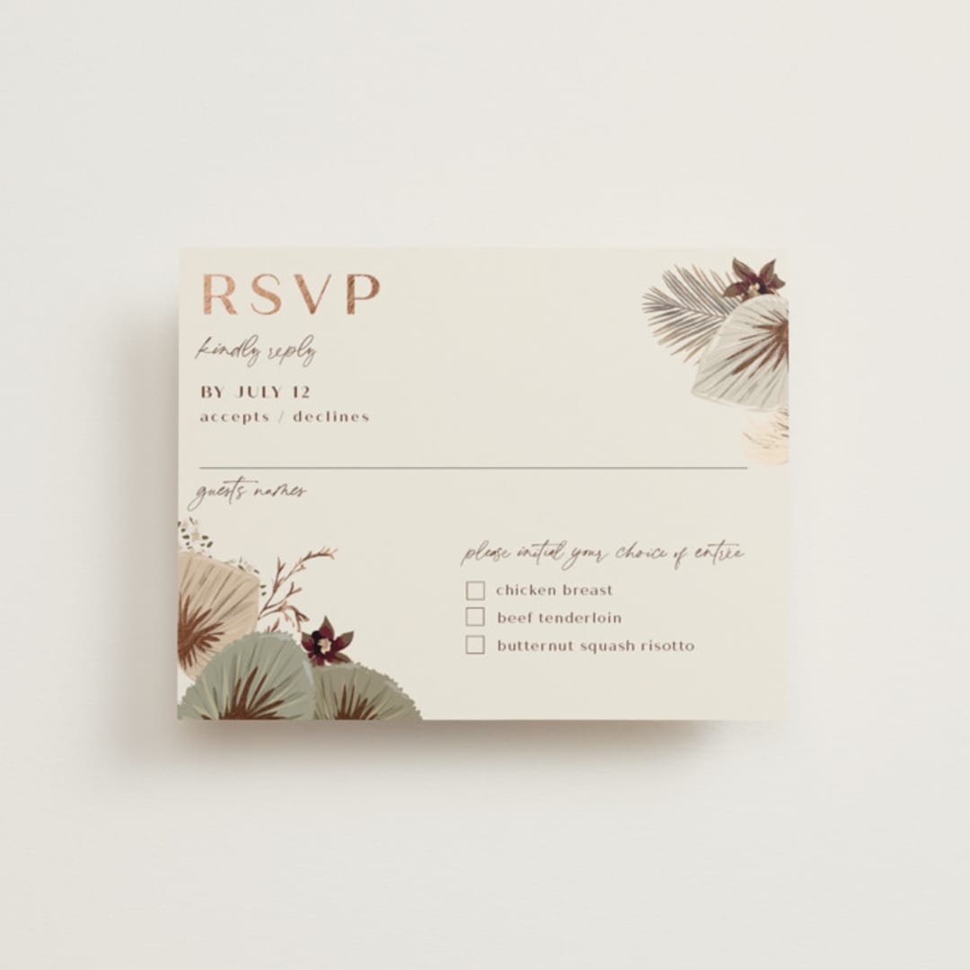 "Jasmine" - RSVP Cards in Dusk by Susan Moyal - Front