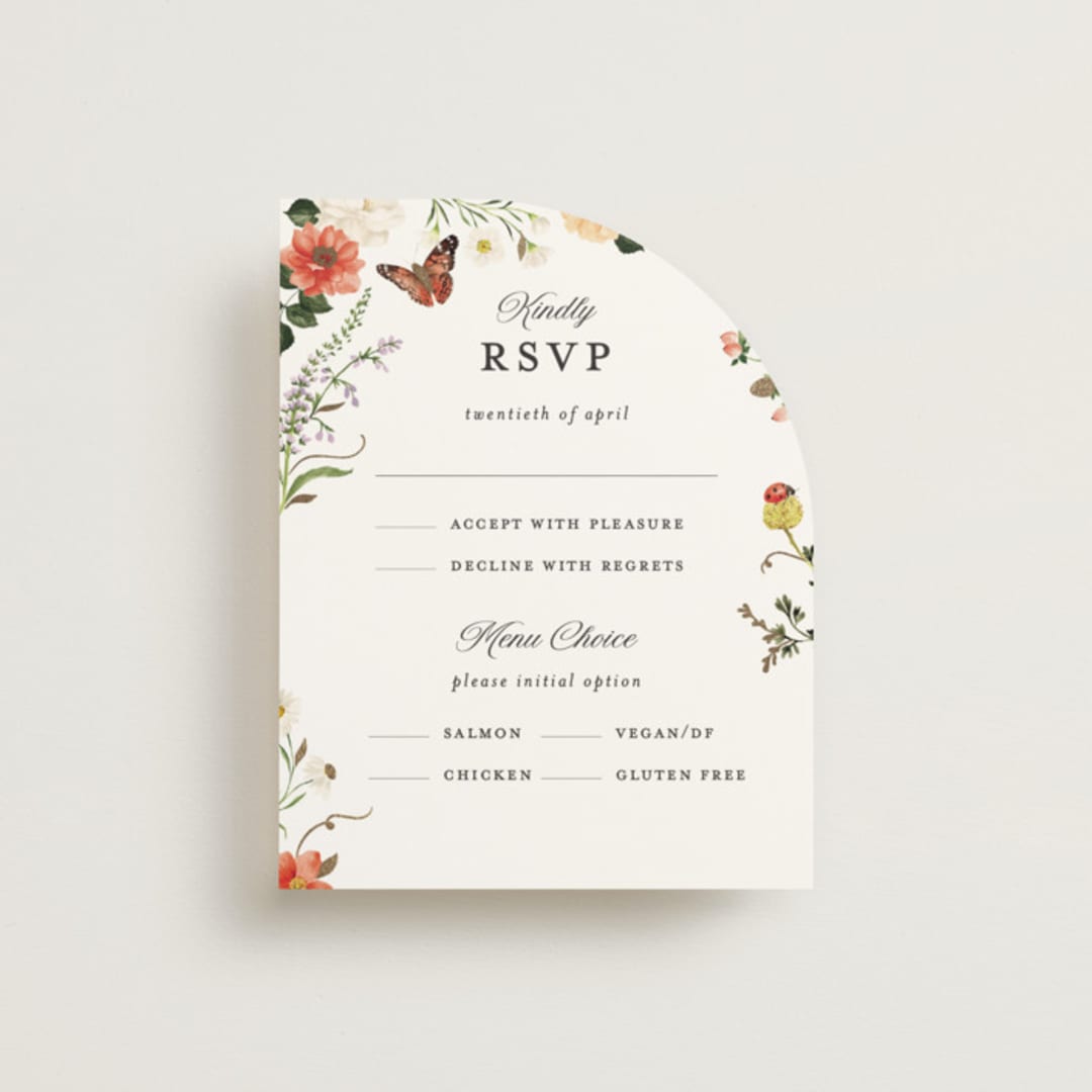 "Fleur" - RSVP Cards in Verona Sunset by Sarah Knight - Front