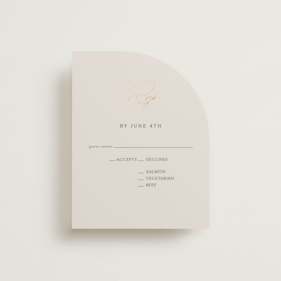 "Eloquent" - RSVP Cards in Ivory by Angela Thompson - Front