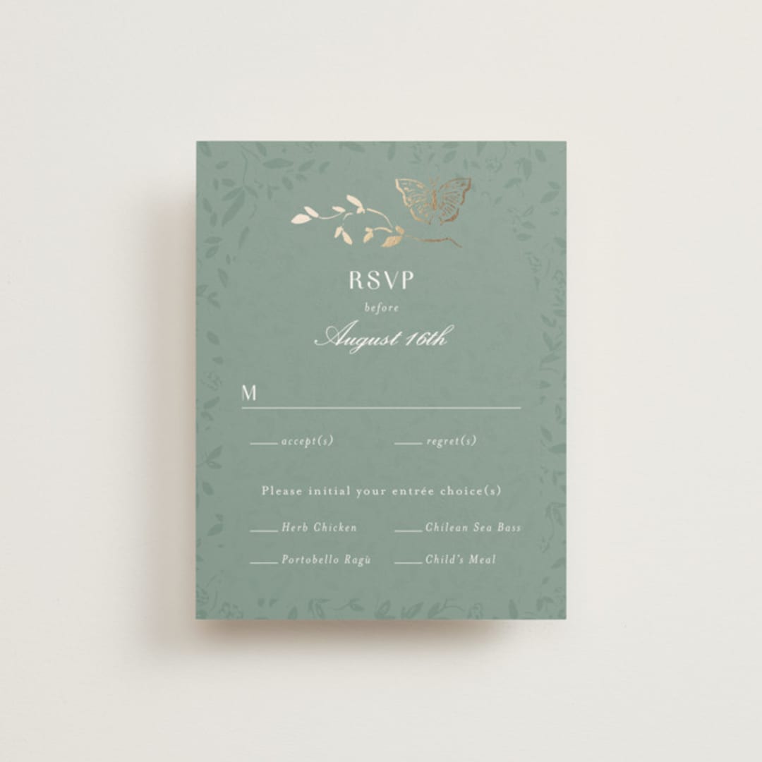 "Southern Romance" - RSVP Cards in Eucalyptus by Simona Camp - Front