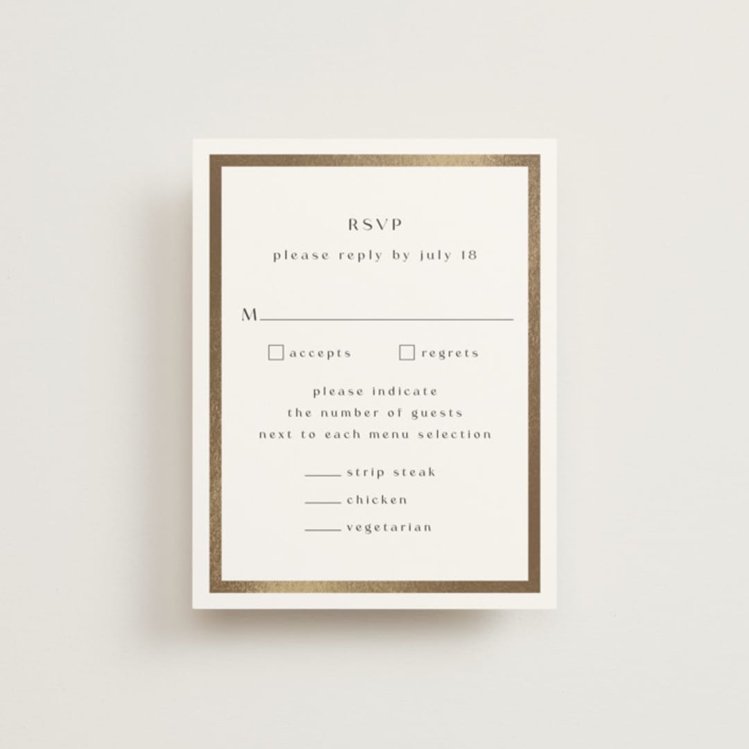 "Framed Photo" - RSVP Cards in Latte by Stacy Maalouf - Front