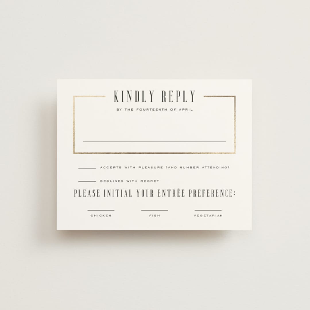 "Documentary" - RSVP Cards in Lily by Heather Schertzer - Front