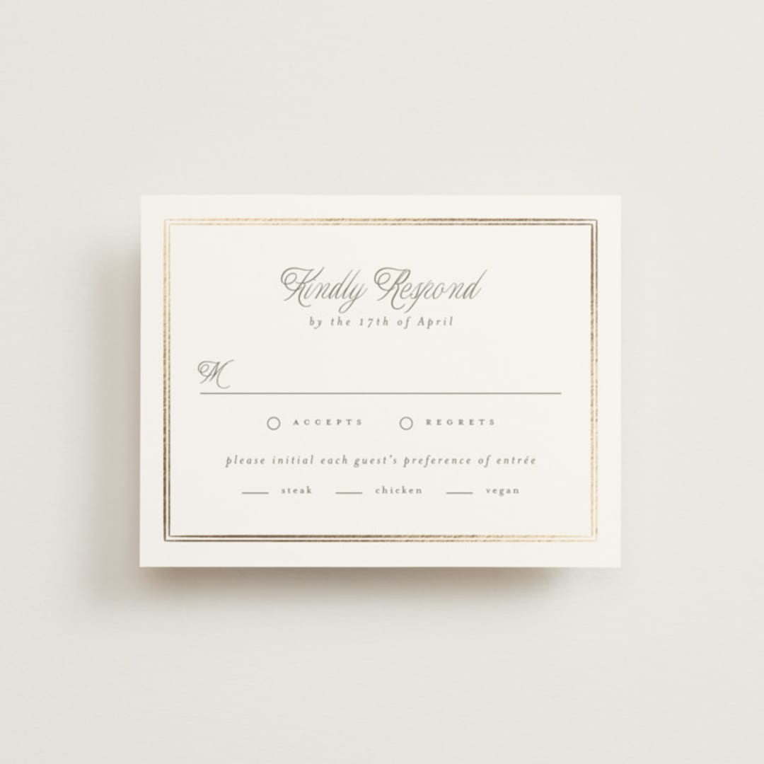 "Flowering Vine" - RSVP Cards in Bluebell by Everett Paper Goods - Front