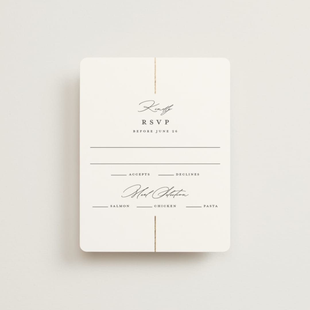 "Formal lines" - RSVP Cards in Iron by Erica Krystek - Front